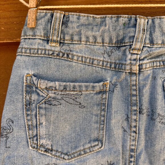 Dip Denim Adjustable Waist Skirt M (8-10) Girls Blue With Printed Graphics & Dis - Picture 14 of 14